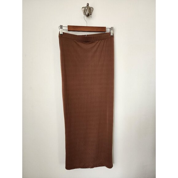 Heart Hips brown ruched side midi pencil skirt S - Picture 3 of 5